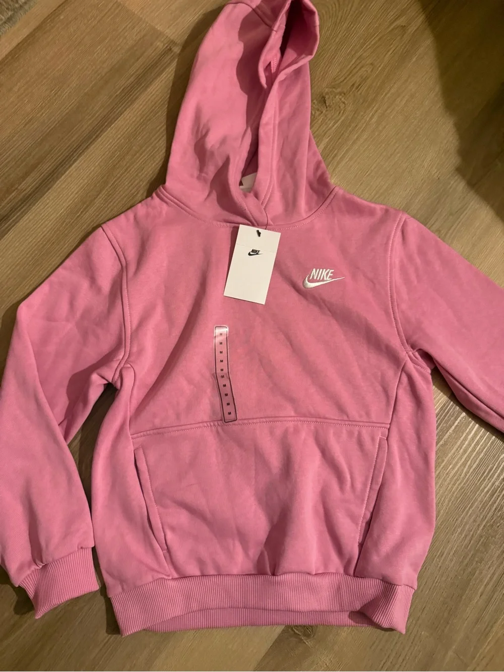 Nike Girl’s Pink Pullover Hoodie with White Logo